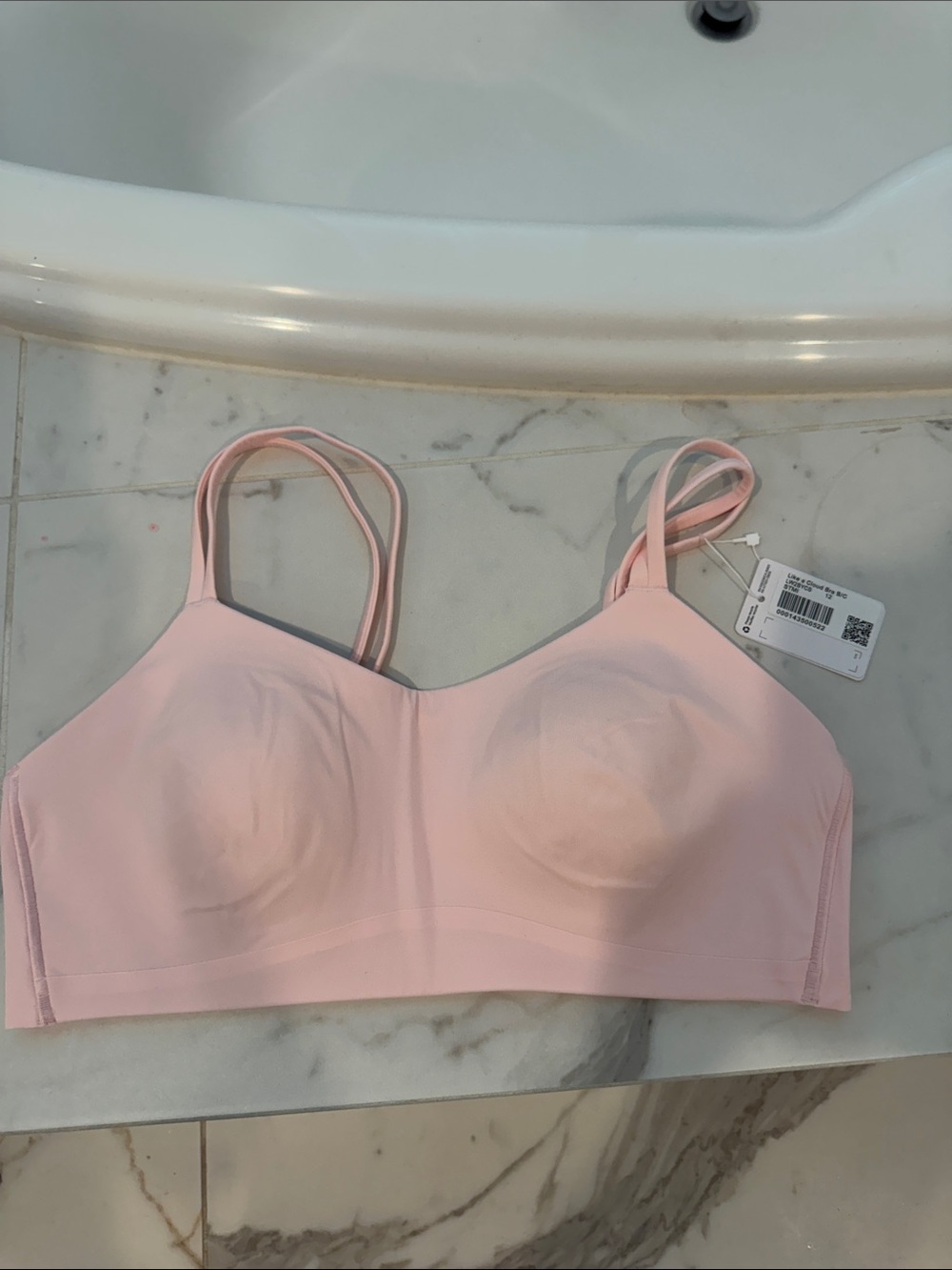 lululemon blush pink double-strap wireless bralette